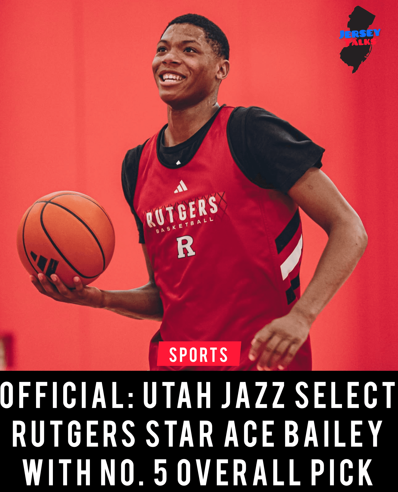 Rutgers’ Ace Bailey Drafted No. 5 Overall by Utah Jazz